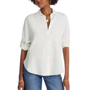 ❄️Madewell White Cotton Double-Gauze Oversized Shirt Size XXS